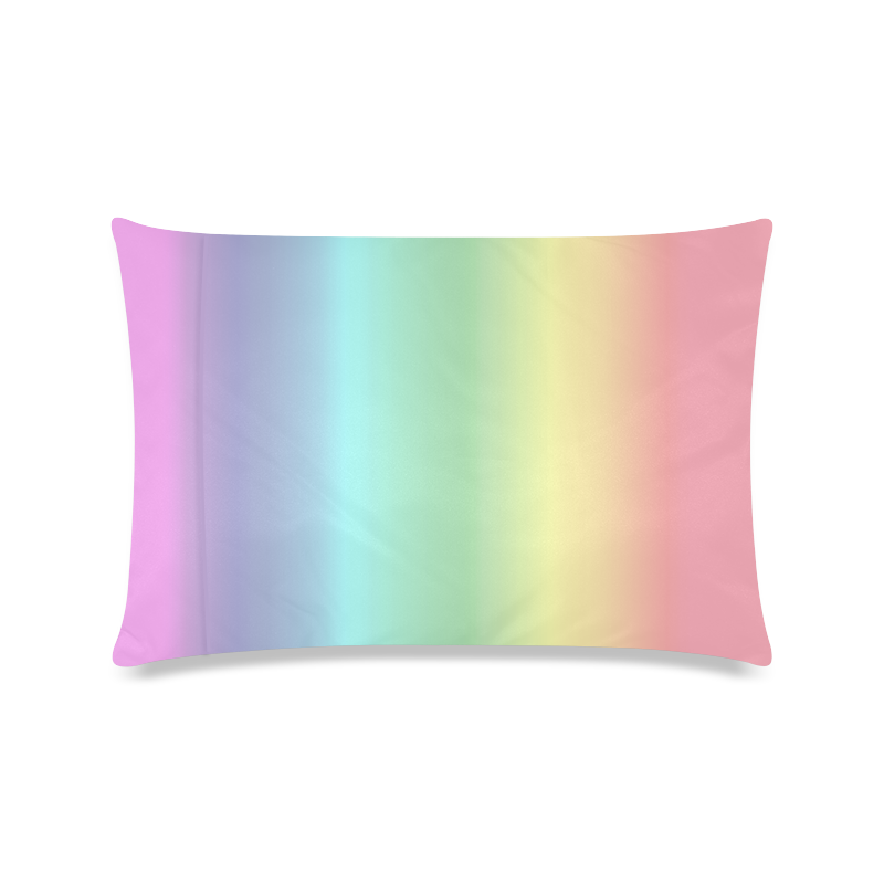 Pastel Rainbow Custom Zippered Pillow Case 16"x24"(Twin Sides)