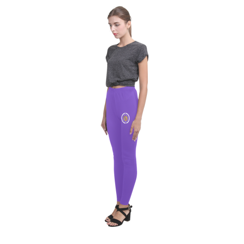 White Emblem G Purple Cassandra Women's Leggings (Model L01)