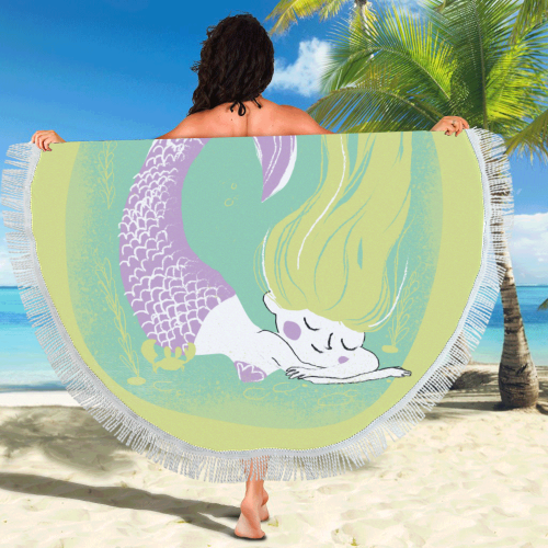 Little Mermaid Circular Beach Shawl 59"x 59"