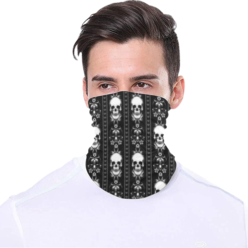 Black & White Skull Stripes Multifunctional Headwear