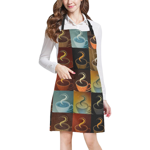 coffee cup montage All Over Print Apron