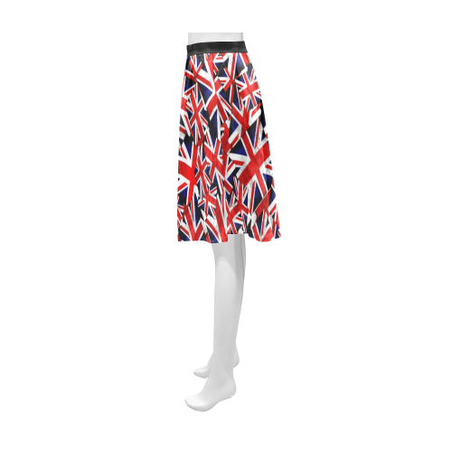 Union Jack British UK Flag - Black Athena Women's Short Skirt (Model D15)