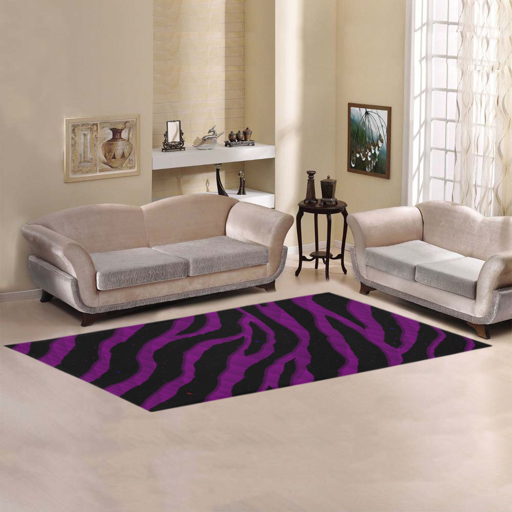 Ripped SpaceTime Stripes - Purple Area Rug 9'6''x3'3''