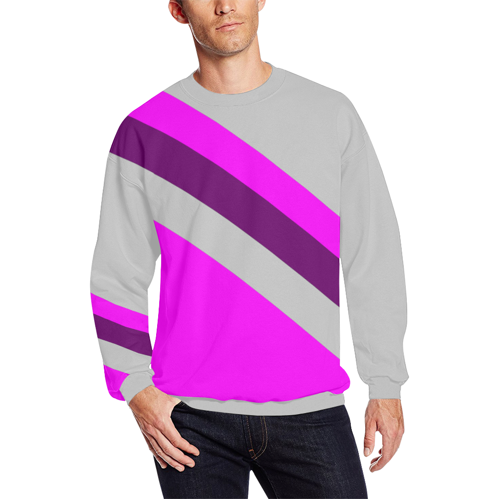 racer pnk Men's Oversized Fleece Crew Sweatshirt (Model H18)