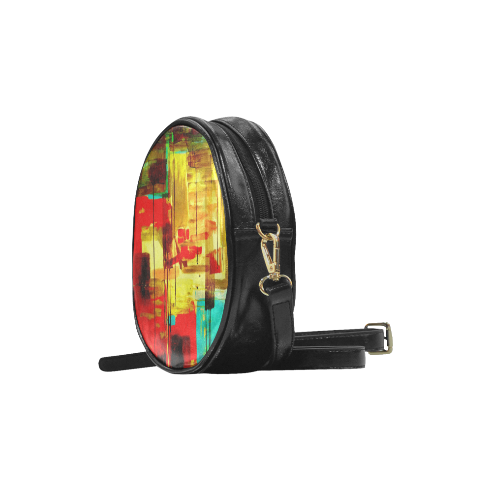 Acrylic Abstract Round Sling Bag (Model 1647)
