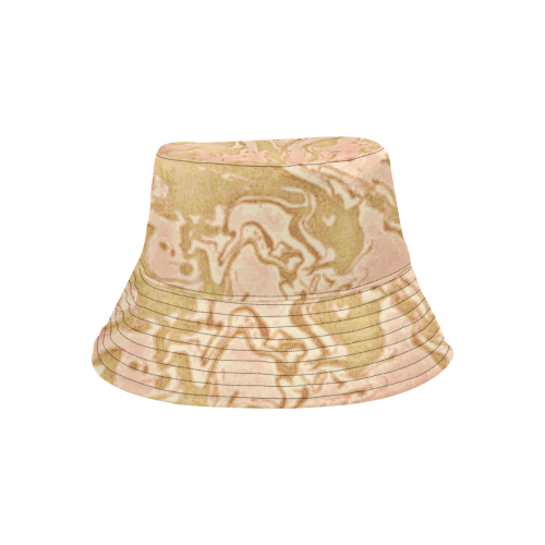 Rose Gold - light pink gold swirls abstract hat All Over Print Bucket Hat