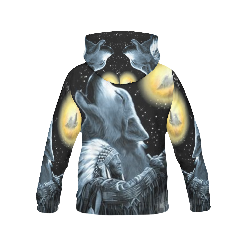 Embrace The Wolf Spirit All Over Print Hoodie for Men (USA Size) (Model H13)