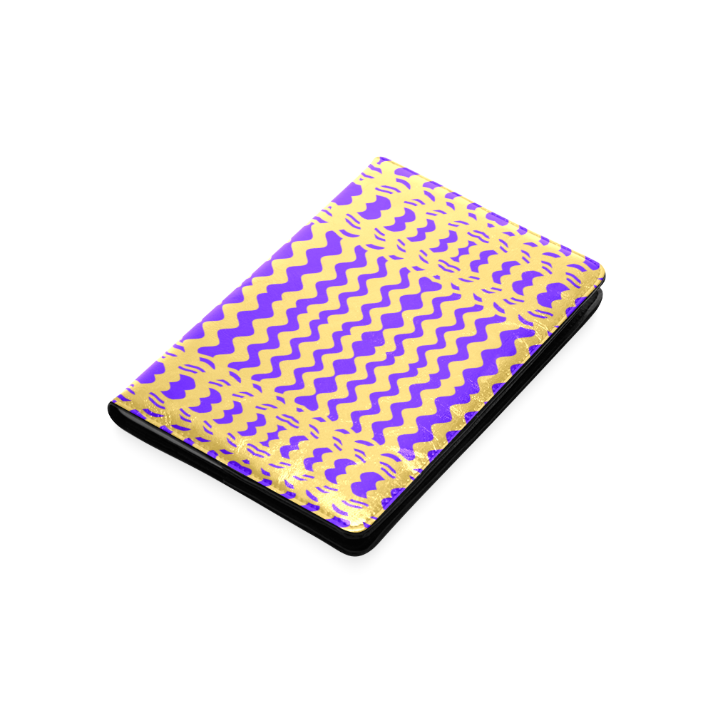 Purple Yellow Modern  Waves Lines Custom NoteBook A5