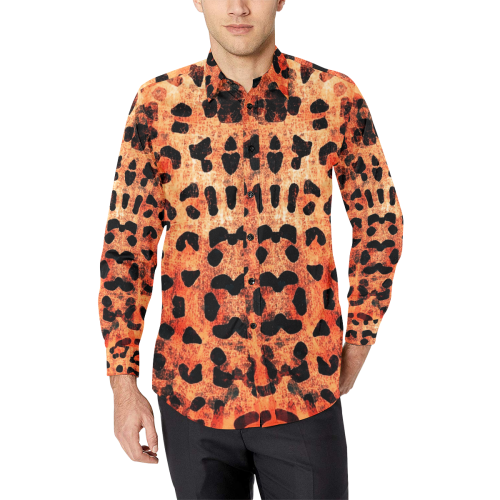 Tiger Pattern by K.Merske Men's All Over Print Casual Dress Shirt (Model T61)