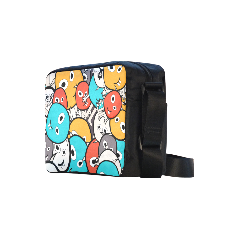multicolor doodle monsters Classic Cross-body Nylon Bags (Model 1632)