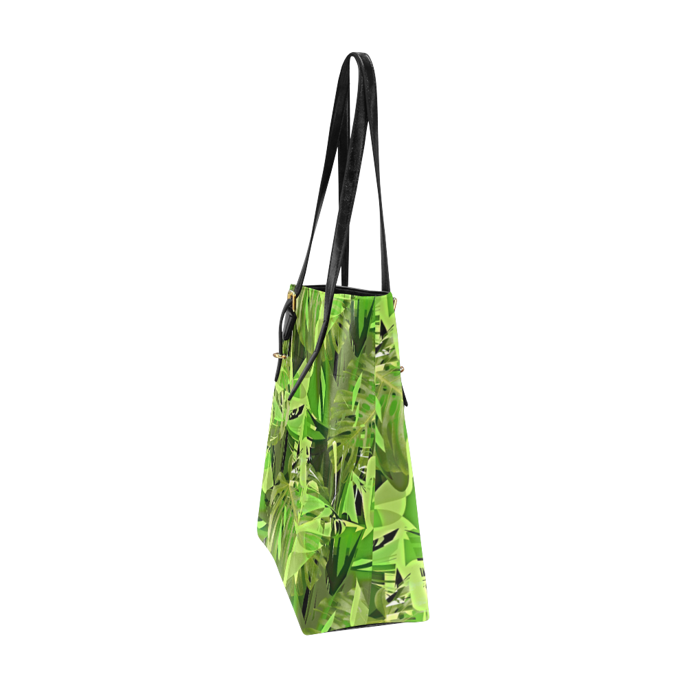 Tropical Jungle Leaves Camouflage Euramerican Tote Bag/Small (Model 1655)