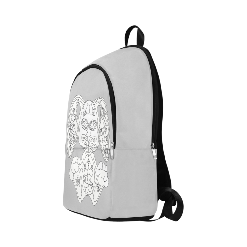 Color Me Sugar Skull Bunny Lt Grey Fabric Backpack for Adult (Model 1659)