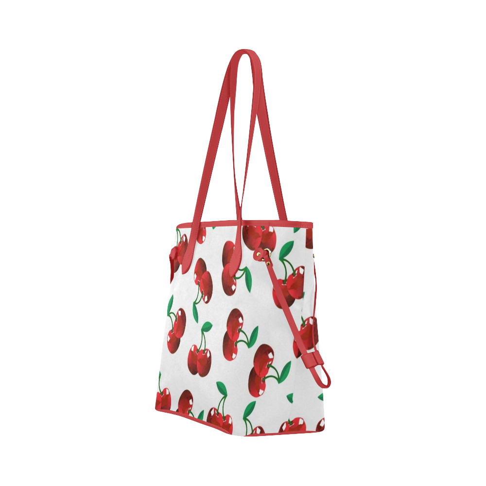 Red Cherries Clover Canvas Tote Bag (Model 1661)