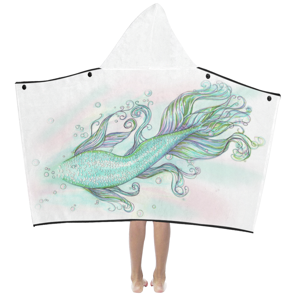 Mermaid Tail Kids' Hooded Bath Towels