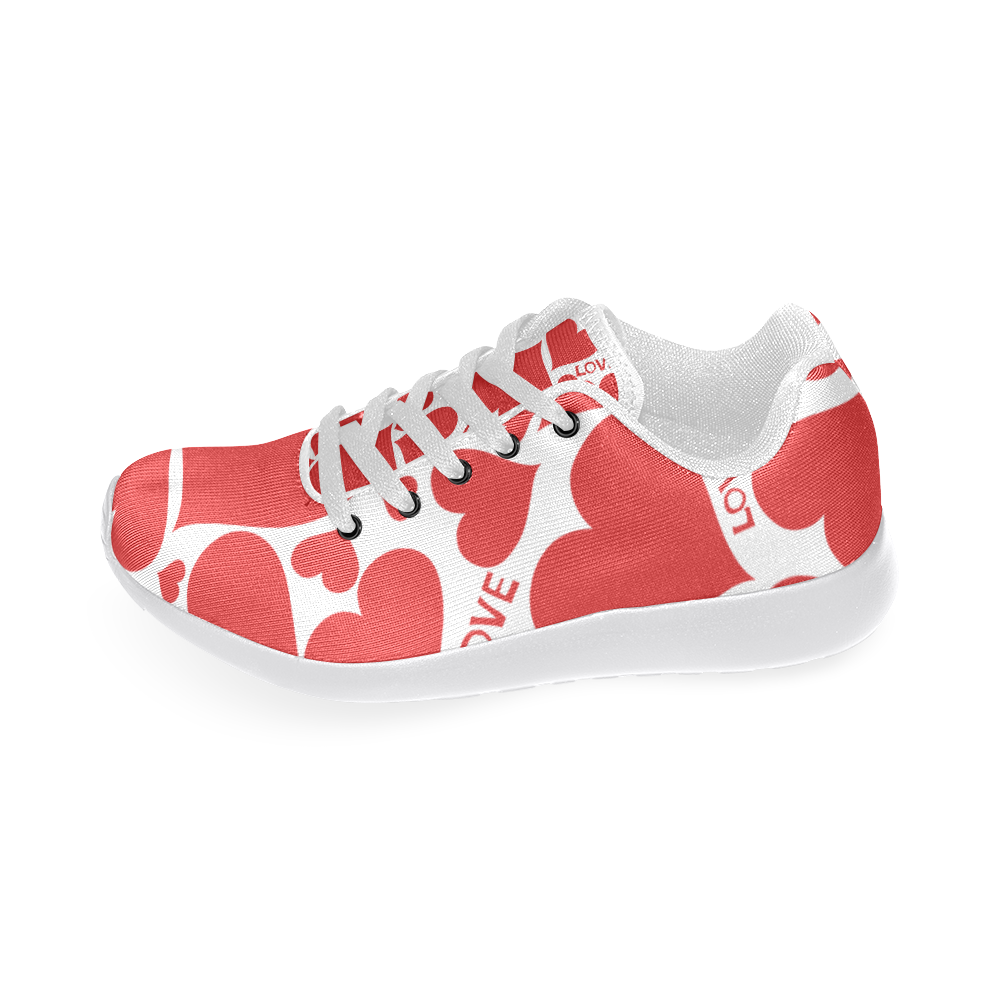 Love Red Hearts Women's Running Shoes/Large Size (Model 020)