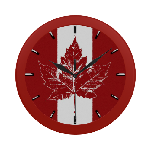Cool Canada Clock Retro Red Circular Plastic Wall clock