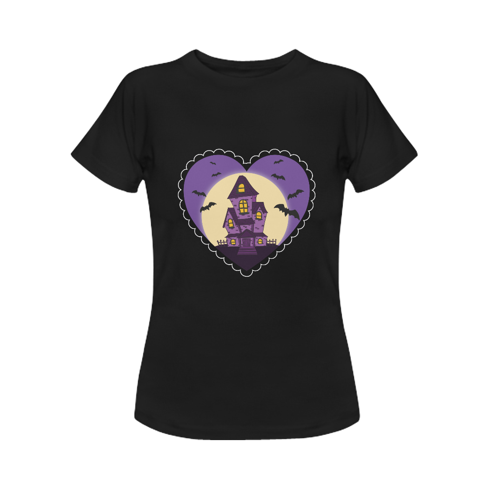 Haunted-House_heart_ Shirt Women's T-Shirt in USA Size (Front Printing Only)