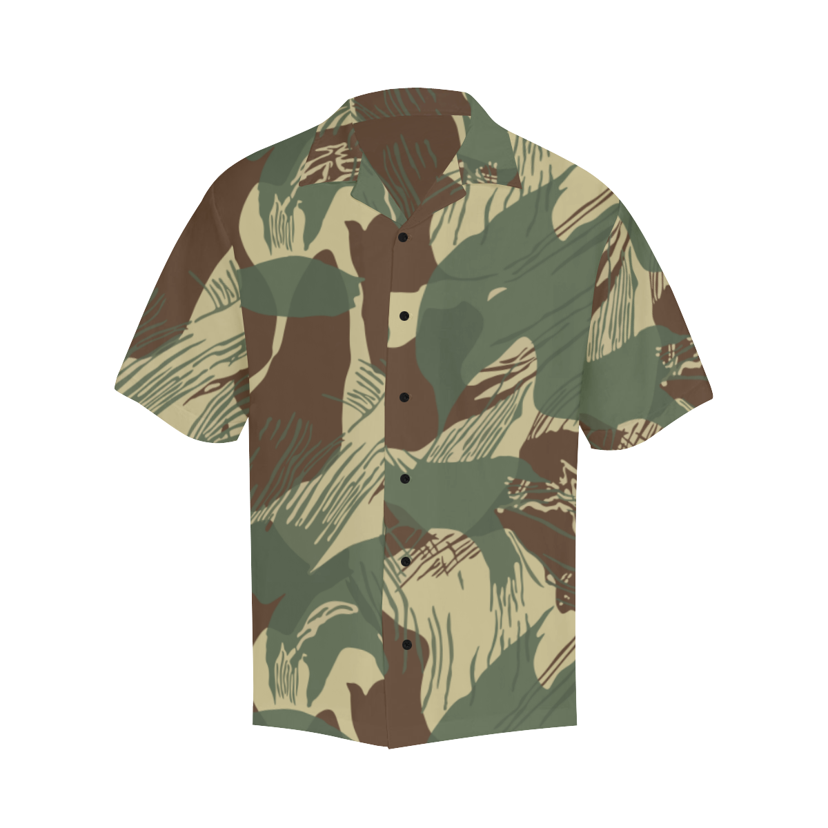 Rhodesian Bush Brushstroke Camouflage Hawaiian Shirt (Model T58)
