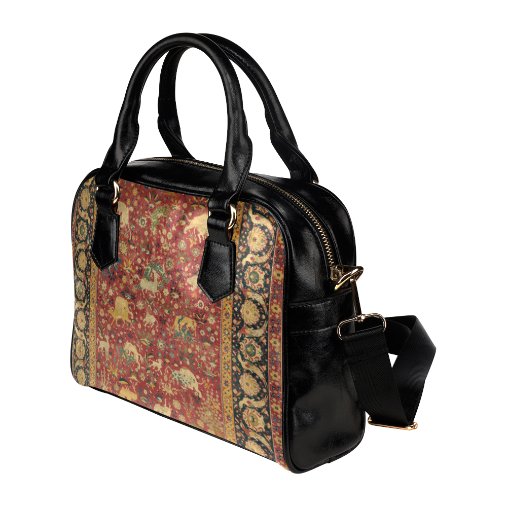 Vintage Persian Animal Rug Shoulder Handbag (Model 1634)