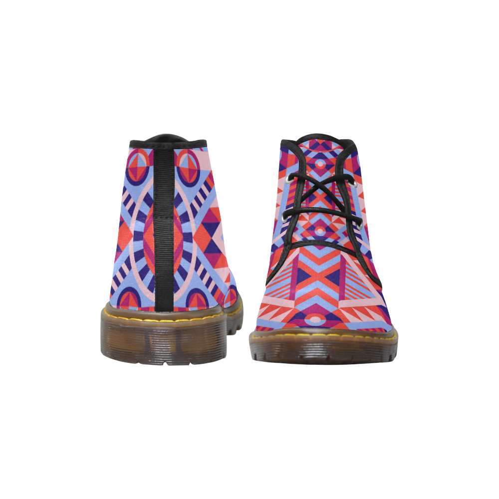 Modern Geometric Pattern Women's Canvas Chukka Boots/Large Size (Model 2402-1)