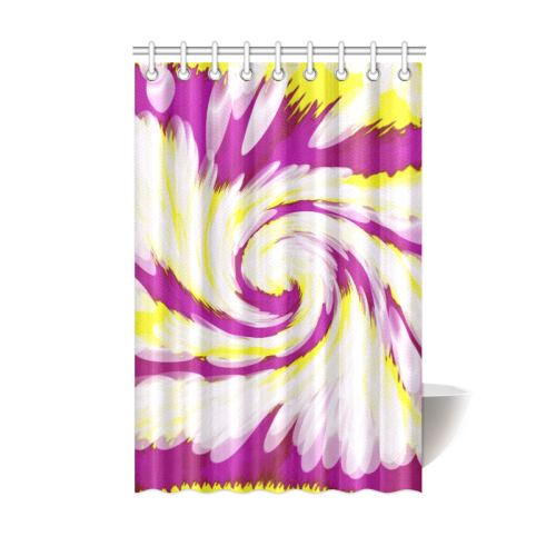 Pink Yellow Tie Dye Swirl Abstract Shower Curtain 48"x72"