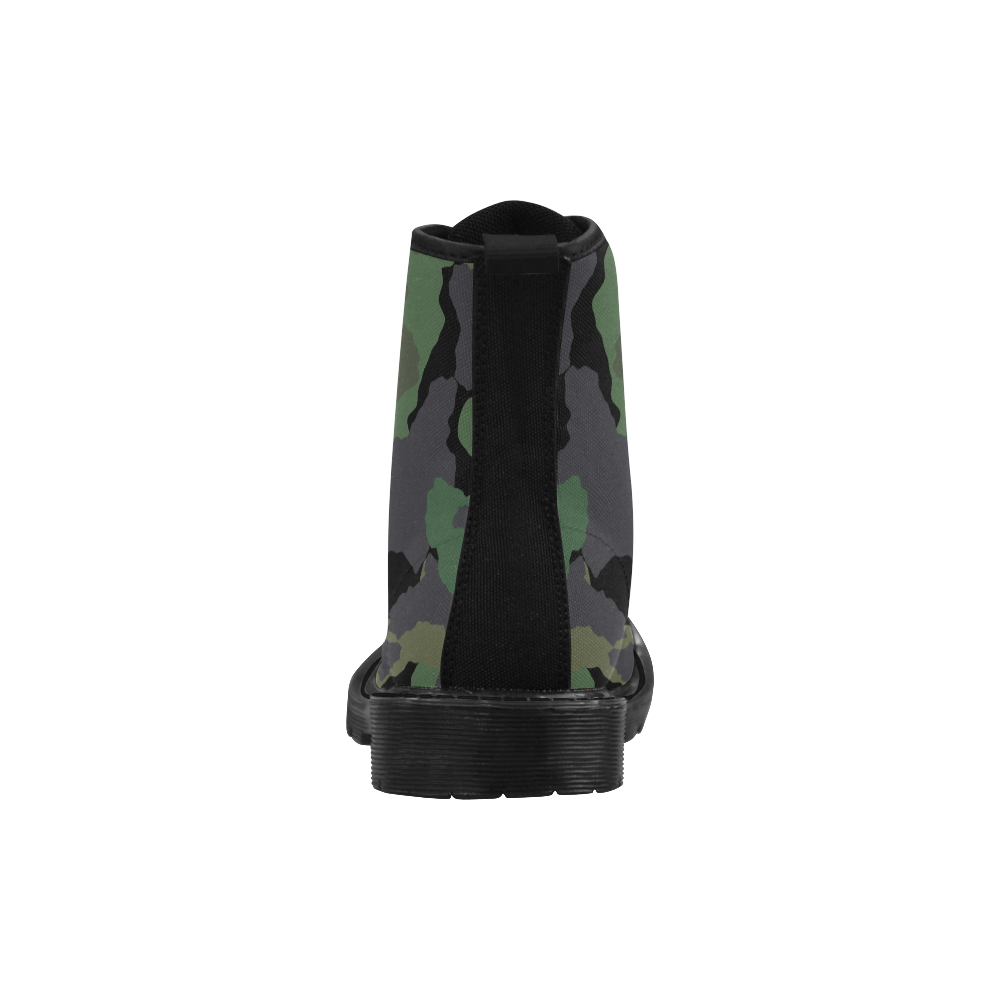 Green Camo Martin Boots for Men (Black) (Model 1203H)