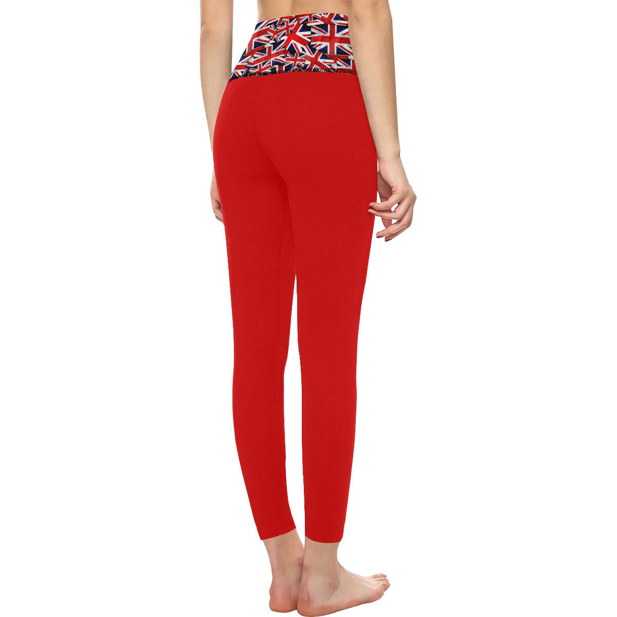Union Jack British UK Flag Red Women's All Over Print High-Waisted Leggings (Model L36)