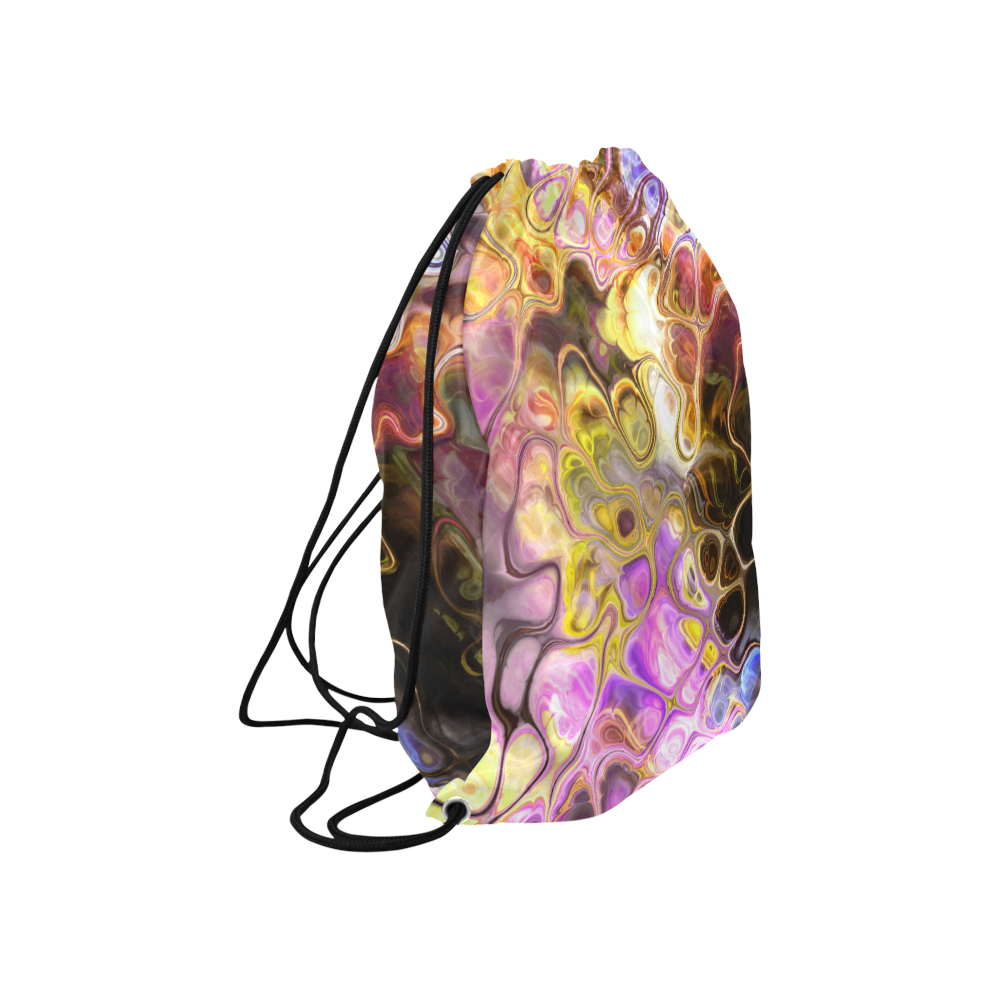 Colorful Marble Design Large Drawstring Bag Model 1604 (Twin Sides)  16.5"(W) * 19.3"(H)