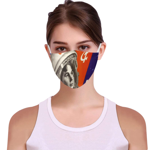 Glory to the first woman cosmonaut! 3D Mouth Mask with Drawstring (30 Filters Included) (Model M04) (Non-medical Products)