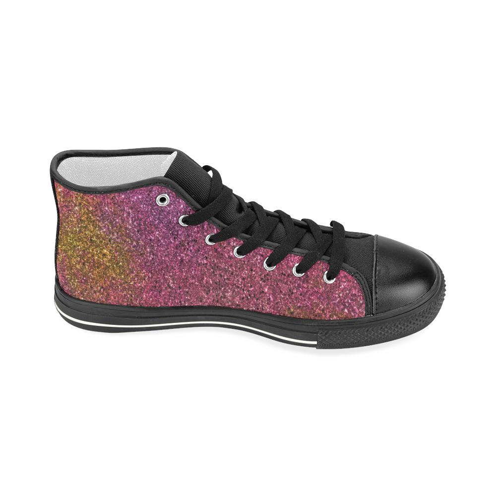 Glitt. wild pink shoes Women's Classic High Top Canvas Shoes (Model 017)
