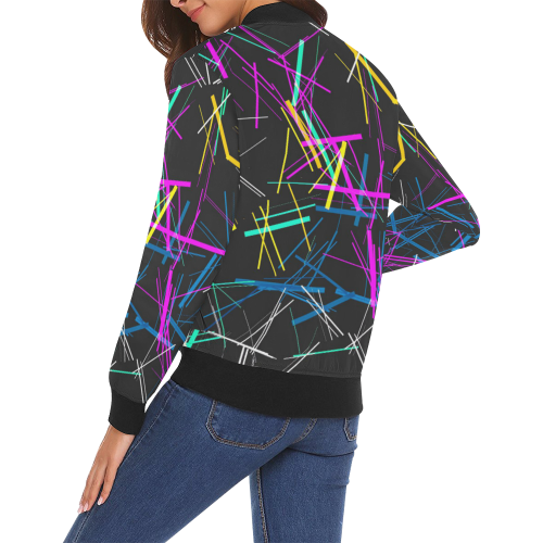 New Pattern factory 1A by JamColors All Over Print Bomber Jacket for Women (Model H19)
