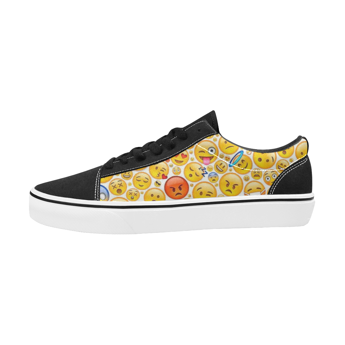 skate emoji Women's Low Top Skateboarding Shoes (Model E001-2)