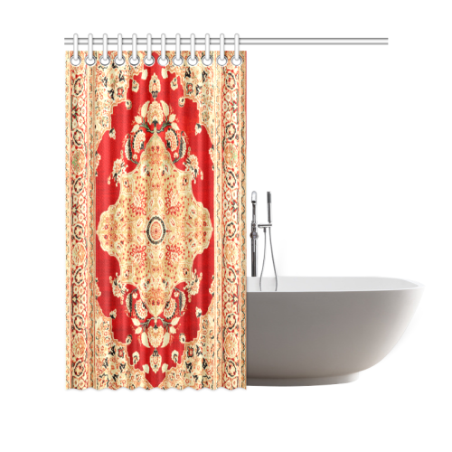Persian Carpet Hadji Jallili Tabriz Red Gold Shower Curtain 69"x70"