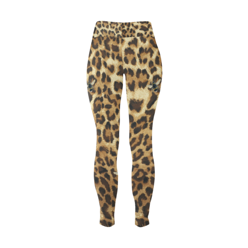 Buzz Leopard Women's Plus Size High Waist Leggings (Model L44)