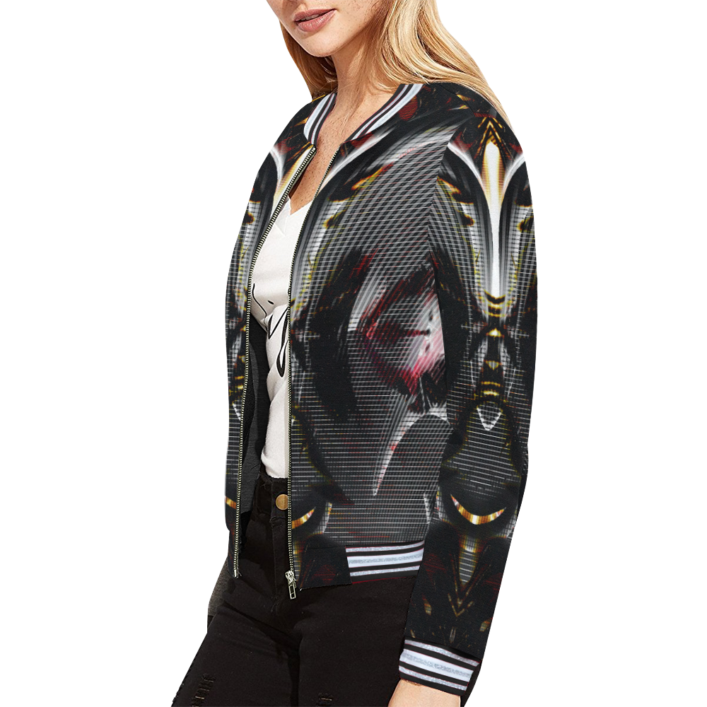Alien Pilot Unit All Over Print Bomber Jacket for Women (Model H21)