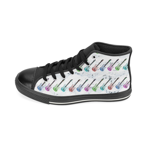 Rock and Roll High Top Canvas Women's Shoes/Large Size (Model 017)