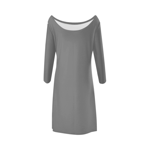 color dim grey Bateau A-Line Skirt (D21)