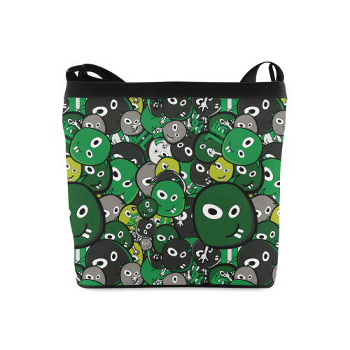 green doodle monsters Crossbody Bags (Model 1613)