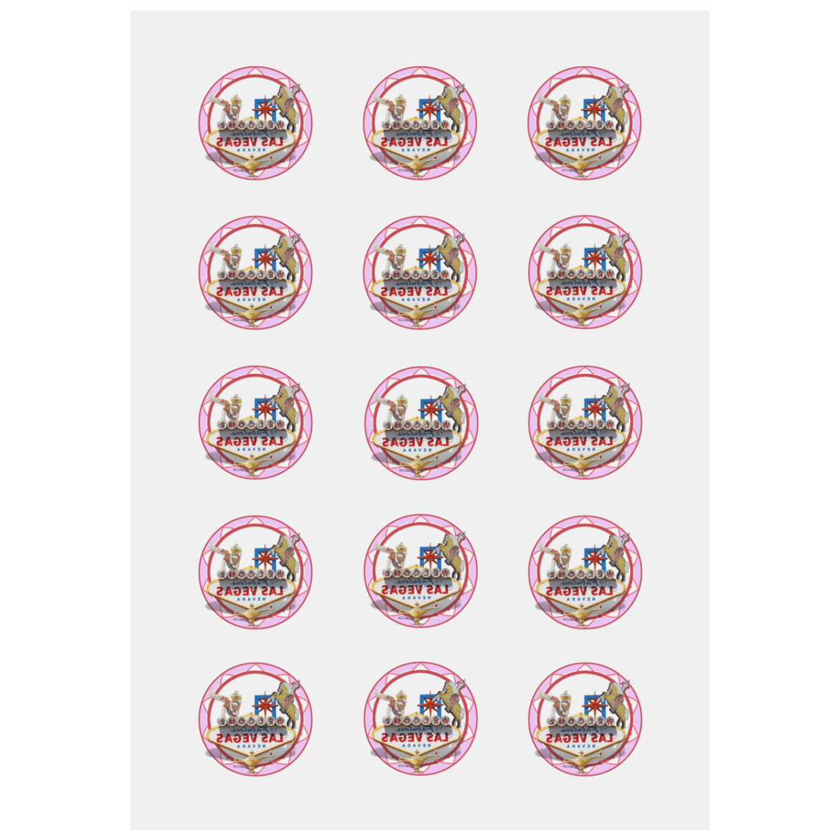 LasVegasIcons Poker Chip - Pink Personalized Temporary Tattoo (15 Pieces)