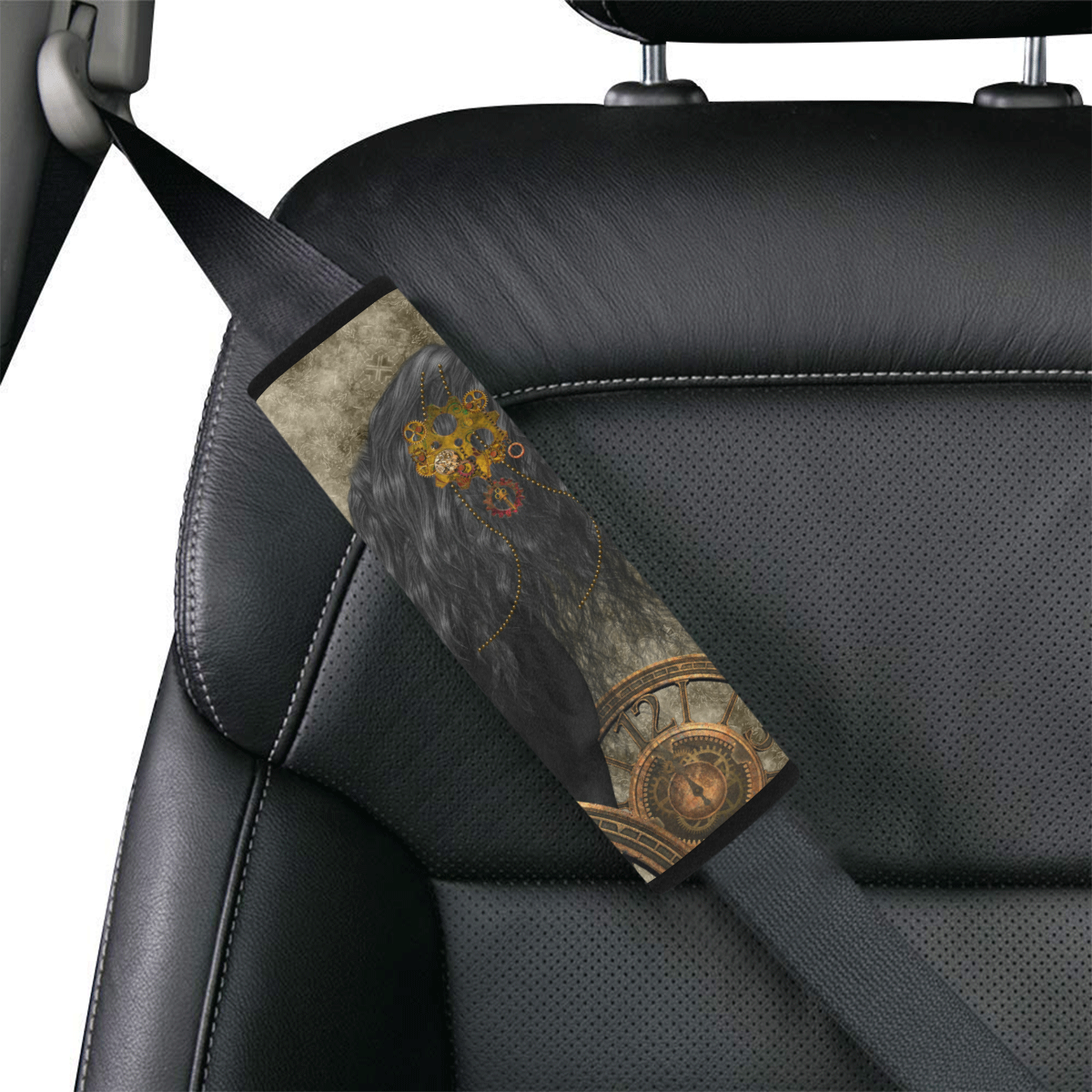 Beautiful wild horse with steampunk elements Car Seat Belt Cover 7''x8.5''