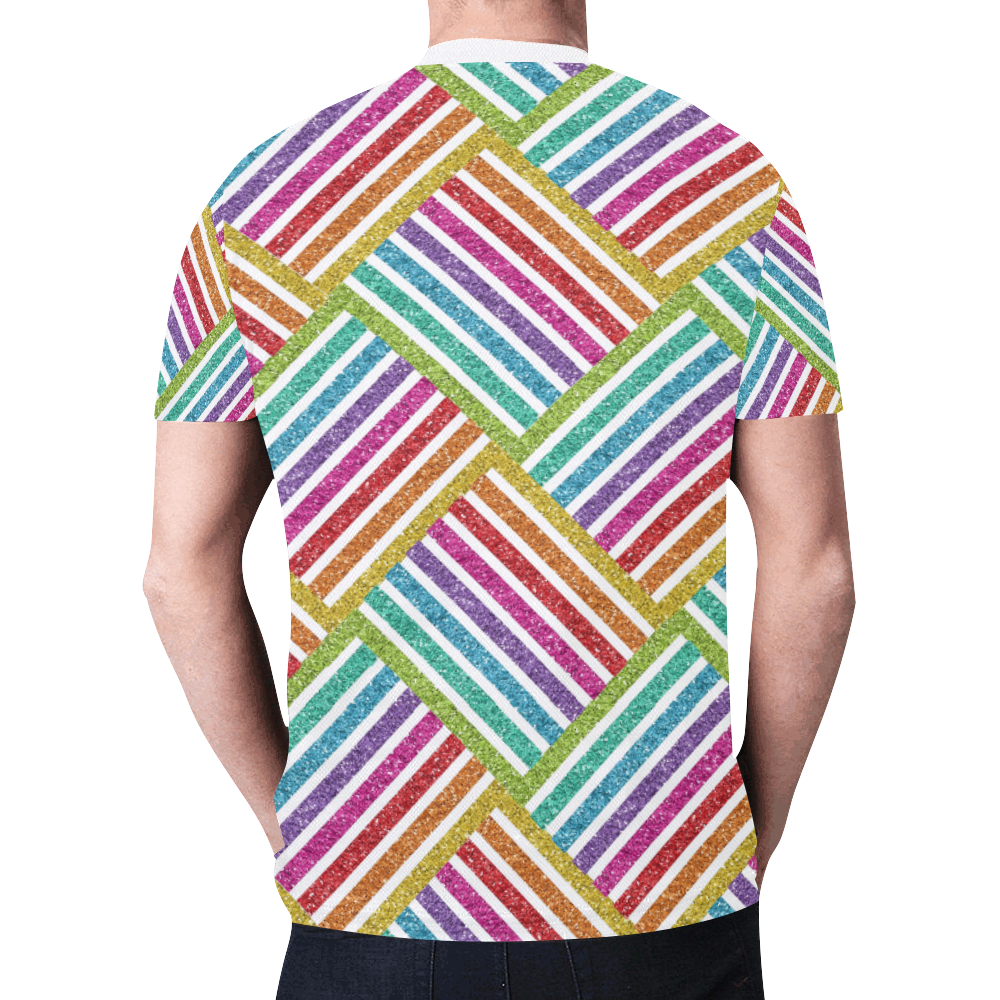 glitter rainbow New All Over Print T-shirt for Men (Model T45)
