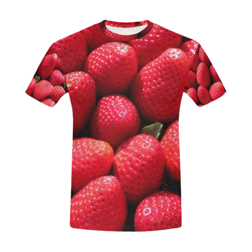 STRAWBERRIES All Over Print T-Shirt for Men (USA Size) (Model T40)