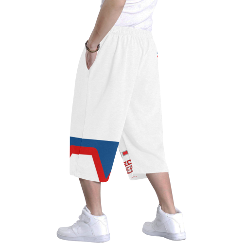 White Men's All Over Print Baggy Shorts (Model L37)