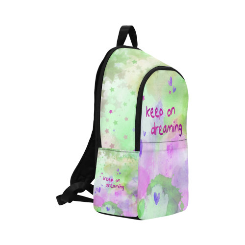 KEEP ON DREAMING - lilac and green Fabric Backpack for Adult (Model 1659)