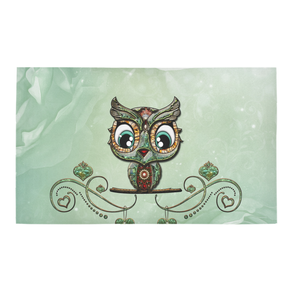 Cute little owl, diamonds Azalea Doormat 30" x 18" (Sponge Material)