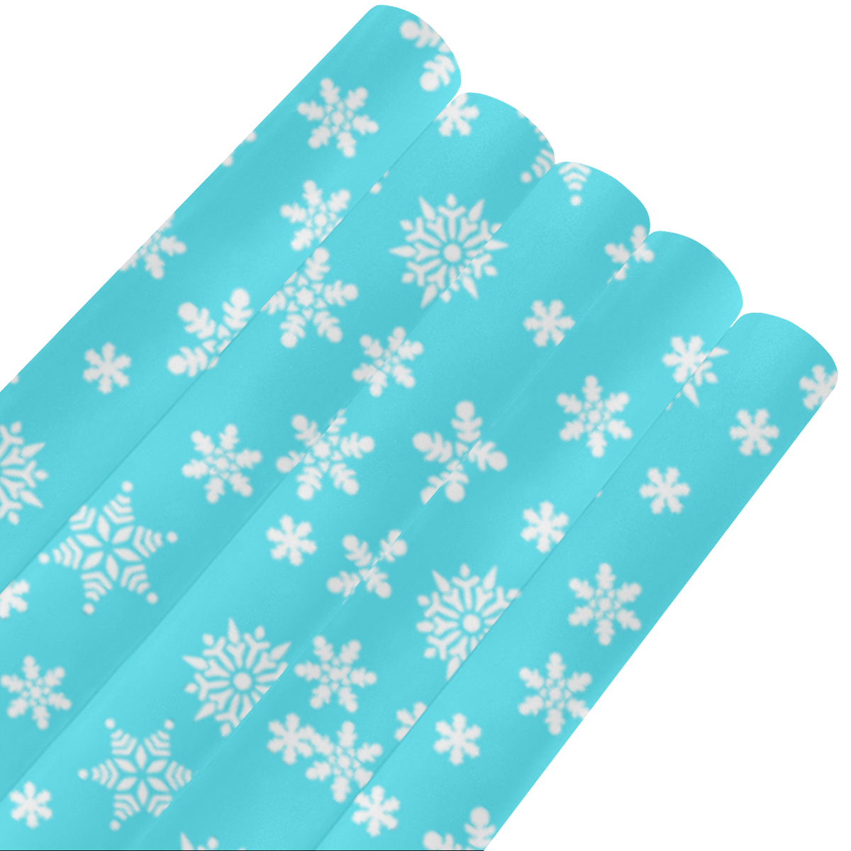 Christmas White Snowflakes on Turquoise Gift Wrapping Paper 58"x 23" (5 Rolls)