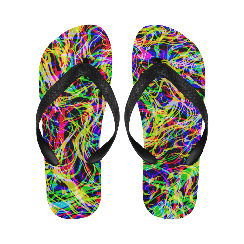 colorful abstract pattern Flip Flops for Men/Women (Model 040)