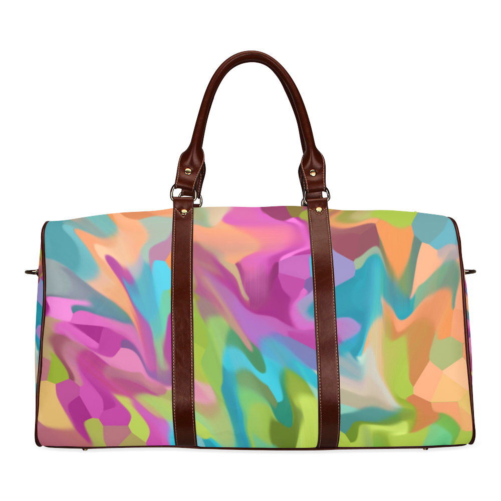 Abstract Punch Travel Tote Waterproof Travel Bag/Large (Model 1639)