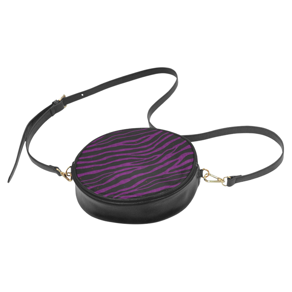 Ripped SpaceTime Stripes - Purple Round Sling Bag (Model 1647)