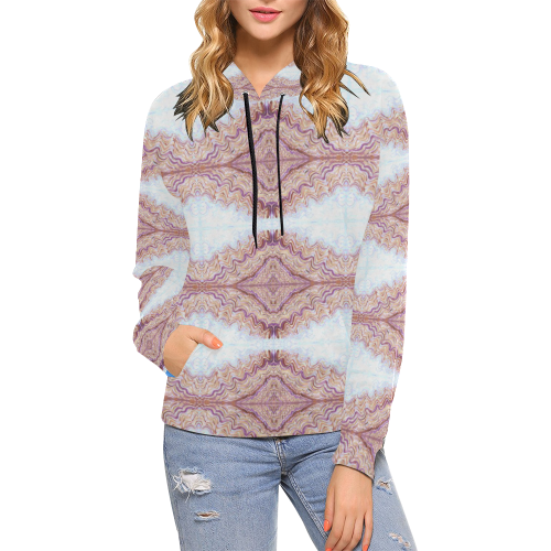Earth ans Sky Waves design from Painting All Over Print Hoodie for Women (USA Size) (Model H13)